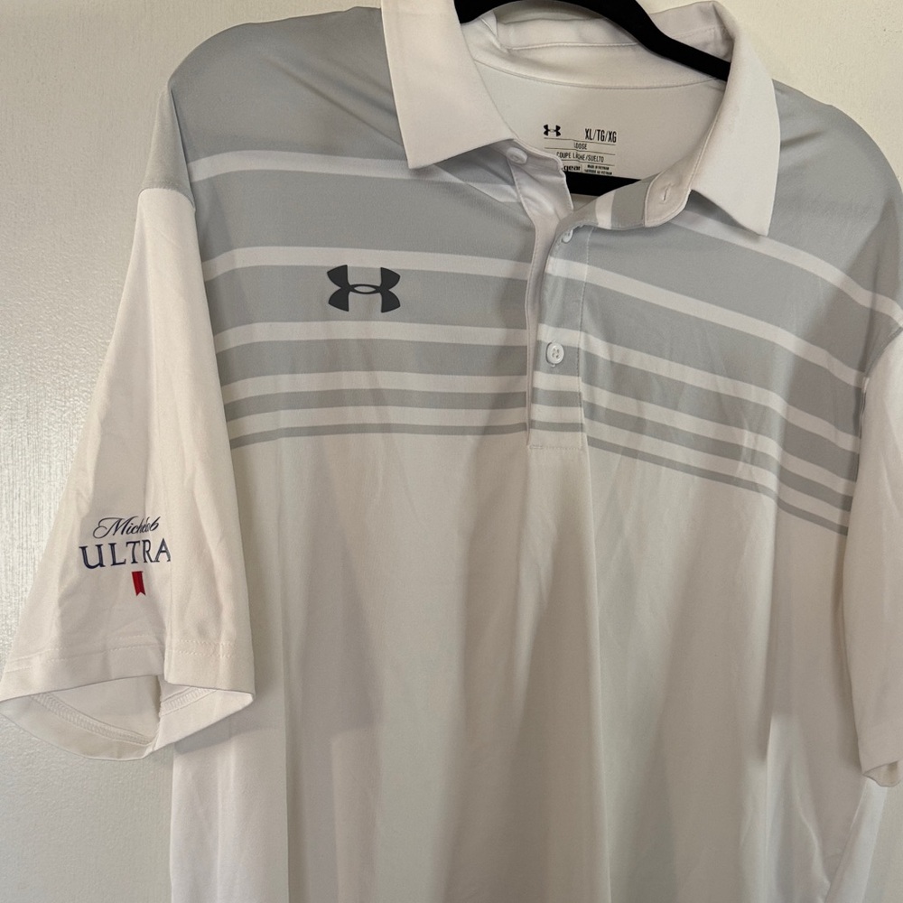 Under Armour Men's Polo in White and Gray